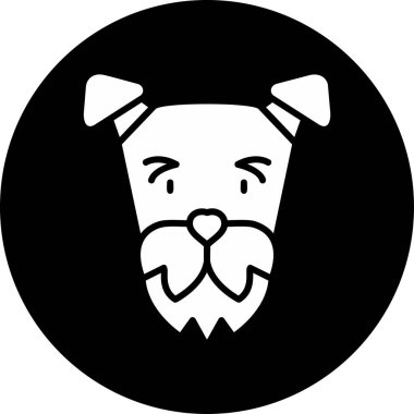 Airedale Terrier web simgesi, basit vektör illüstrasyonu