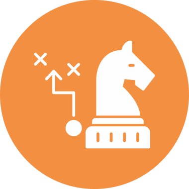 Satranç taşı simgesi, Strateji sembolü, vektör illüstrasyonu