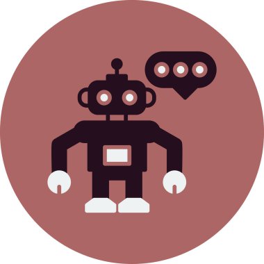 Chatbot, robot simgesi, vektör illüstrasyonu
