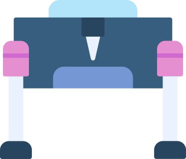 3d yazıcı simgesi, beyaz arkaplanda vektör illüstrasyonu