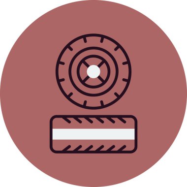 araba tekerlekleri ikon vektör illüstrasyonu