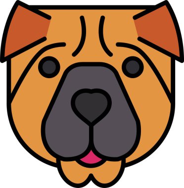 Shar pei köpeği. Web simgesi basit illüstrasyon