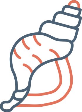 Deniz kabuğu düz simgesi, vektör illüstrasyonu 