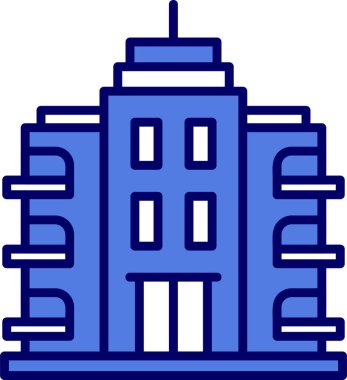 Şehir binası simgesi, vektör illüstrasyonu basit tasarım