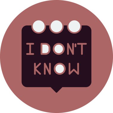 Konuşma balonu ikonu vektör illüstrasyonunu bilmiyorum 