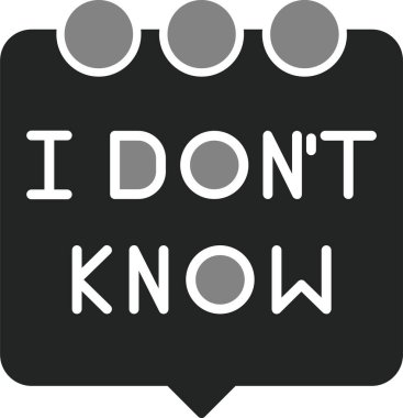 Konuşma balonu ikonu vektör illüstrasyonunu bilmiyorum 