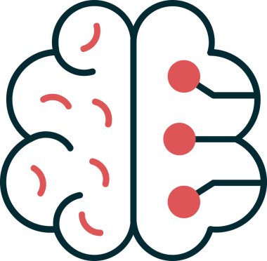 Yapay Zeka web simgesi, vektör illüstrasyonu