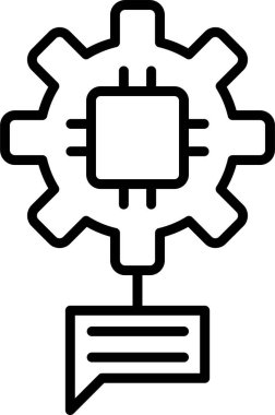 Doğal Dil İşlemi. Web simgesi basit illüstrasyon
