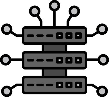 Web işlevleri için soyut düz vektör simgesi olarak sembolize edilen büyük veri.
