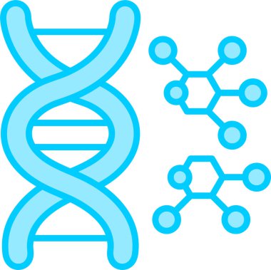 DNA simgesi. Web için DNA vektör simgelerinin basit çizimi 