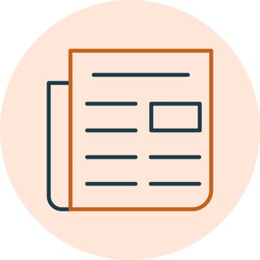 Basit Gazete simgesinin vektör illüstrasyonu