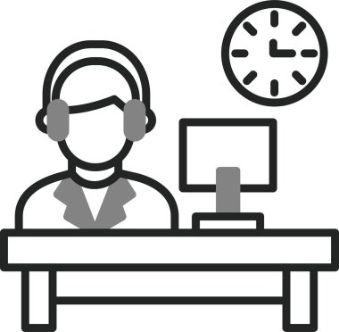 operatör düz simge, vektör, illüstrasyon