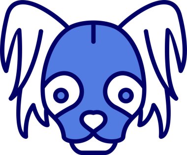 Çin armalı köpek kafası simgesi, vektör illüstrasyonu