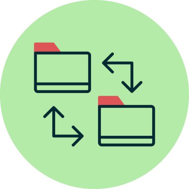 Dosya paylaşım simgesi, vektör illüstrasyonu
