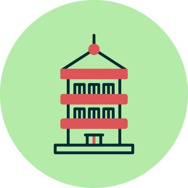 Pagoda. Web simgesi basit illüstrasyon