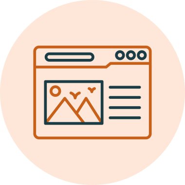 İnternet sitesi. Web simgesi vektör illüstrasyonu