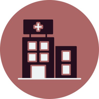 Hastane binası simgesi, vektör illüstrasyonu basit tasarım