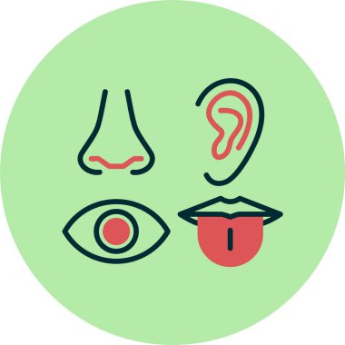 Duyular. Web simgesi basit illüstrasyon