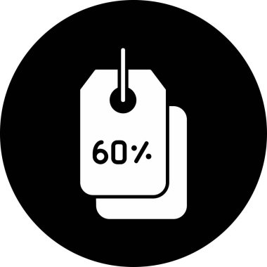 İndirimli Etiket web simgesi, vektör illüstrasyonu 