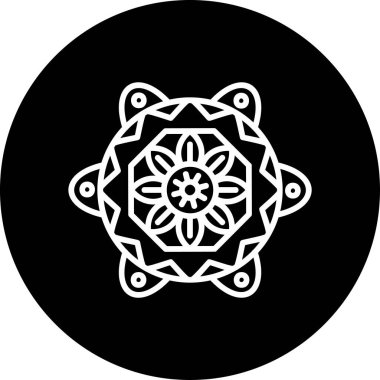 Mandala 'nın basit çizimi, kutsal çiçek sembolü.