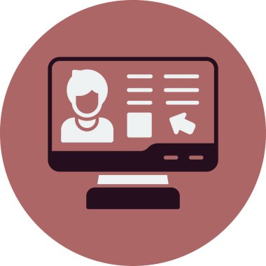 Çevrimiçi Oy Simgesi Vektör İllüstrasyonu