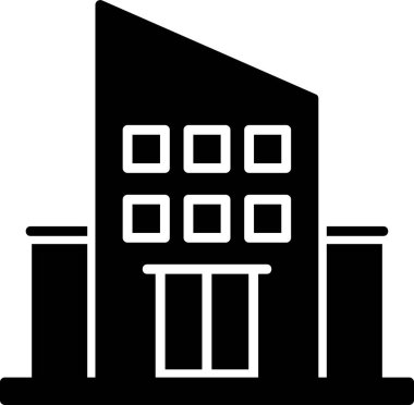 Şehir binası simgesi, vektör illüstrasyonu basit tasarım