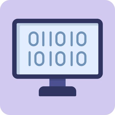 İkili Kod, Web simgesi basit illüstrasyon