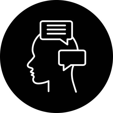 Özel konuşma. Web simgesi basit illüstrasyon