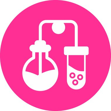 Tıbbi laboratuarda kimyasal reaksiyon, vektör tasarımı