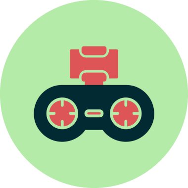 Dijital uygulamalar için tasarlanmış bir oyun denetleyicisini gösteren resim.