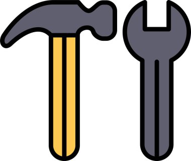 İnşaat aletleri altında. Web simgesi basit illüstrasyon