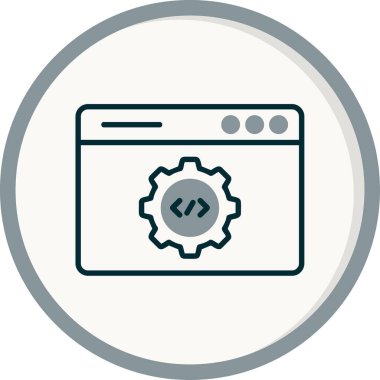 Web geliştirme simgesi, vektör illüstrasyonu basit tasarım
