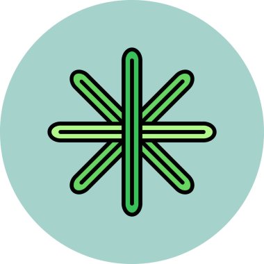 Şık düz diatom ikonu, bilimle ilgili bir vektör illüstrasyonu.