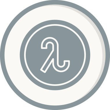 Lambda Yunan Harf Simgesi Simgesi, Lambda Sembol Vektörü İllüstrasyonu.