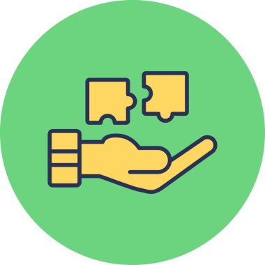 Sorun Çözme simgesi, basit vektör illüstrasyonu