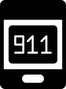 911 çağrısı. Web simgesi basit illüstrasyon