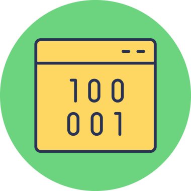 İkili Kod, Web simgesi basit illüstrasyon