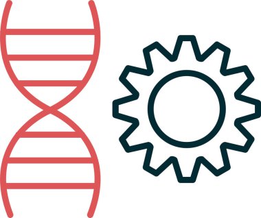 DNA simgesi. Web için DNA vektör simgelerinin basit çizimi 