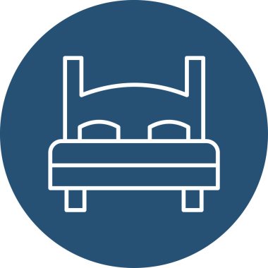 Çift kişilik yatak. Web simgesi basit illüstrasyon 