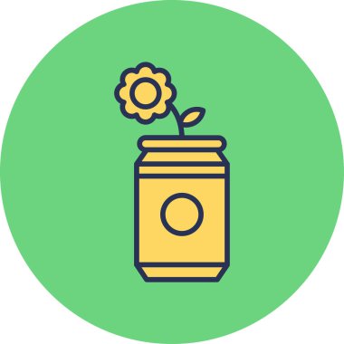 Kutu simgesindeki çiçek, vektör illüstrasyonu