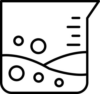 Beaker modern simgesinin vektör illüstrasyonu                          