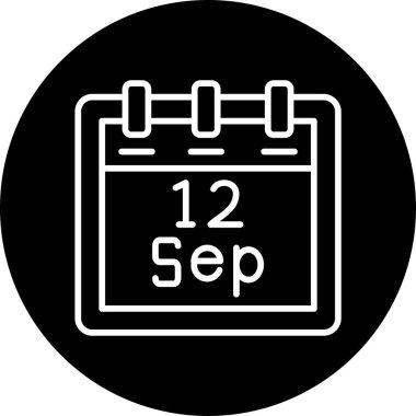 Eylül takvim simgesi. vektör illüstrasyonu