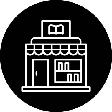 Kitapçı web simgesi vektör illüstrasyonu