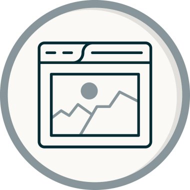 Galeri modern simgesinin vektör illüstrasyonu