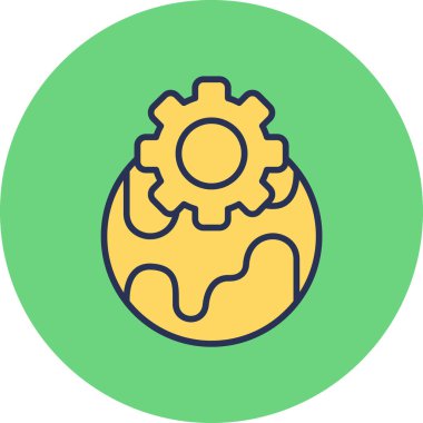 düz ayar simgesi, vektör illüstrasyonu