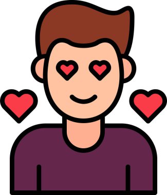 Aşık bir adam. Web simgesi basit illüstrasyon