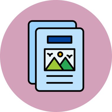 Broşür web simgesi. vektör illüstrasyonu