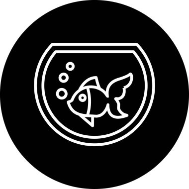 Akvaryum. Web simgesi basit illüstrasyon