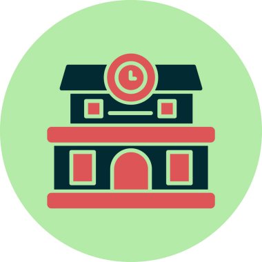 Tren İstasyonu simgesi, vektör illüstrasyonu basit tasarım