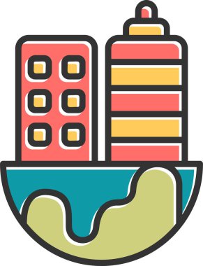 Şehre. Web simgesi basit illüstrasyon